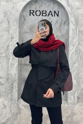 بارانی کوتاه کمرگت چهاردکمه سانتانا