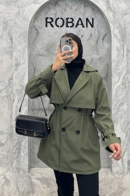 بارانی کوتاه کمرگت چهاردکمه سانتانا