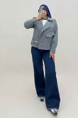 کت یقه ب ب فوتر تک جیب پاکتی (آستردار)