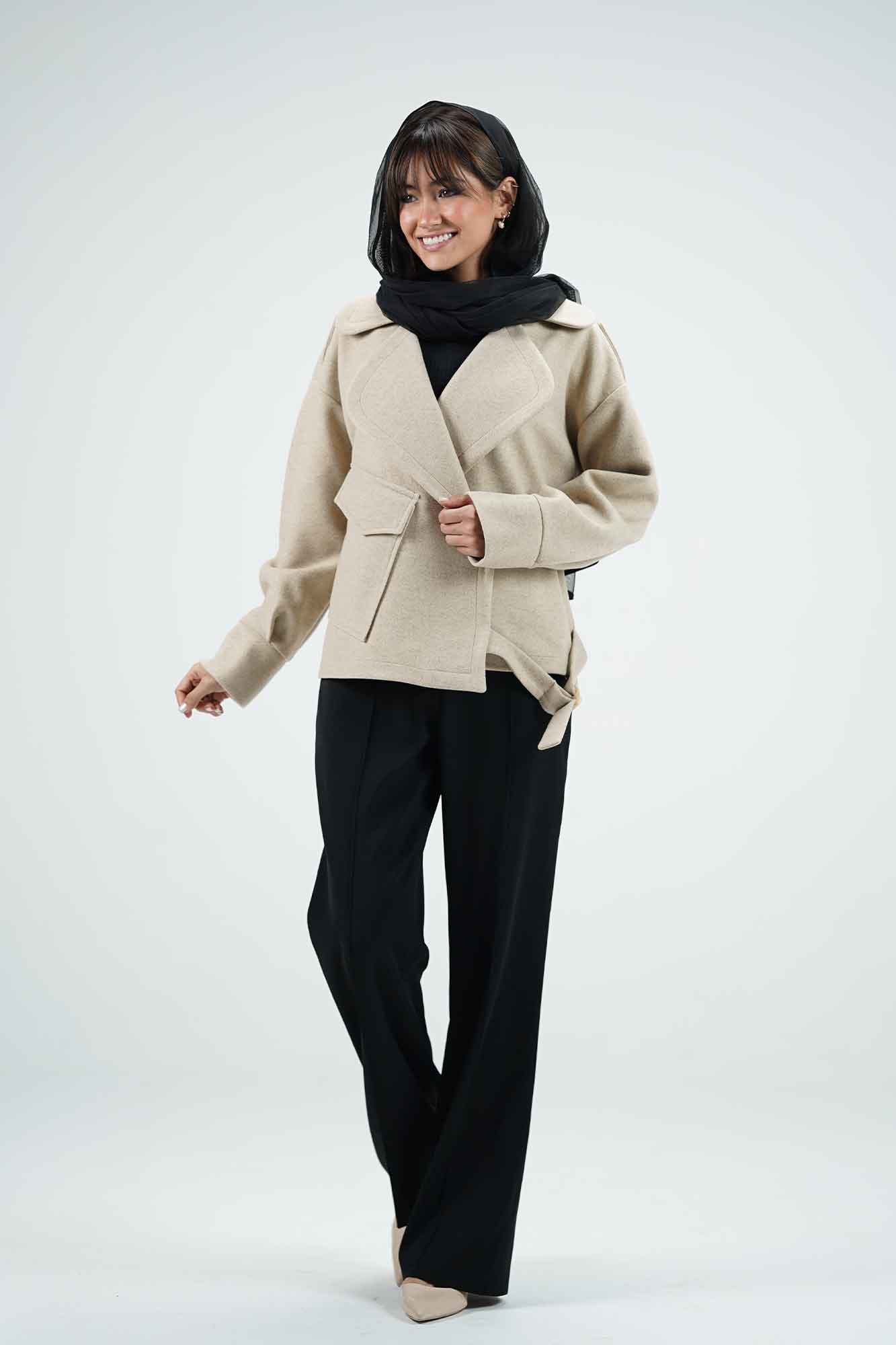 کت یقه ب ب فوتر تک جیب پاکتی