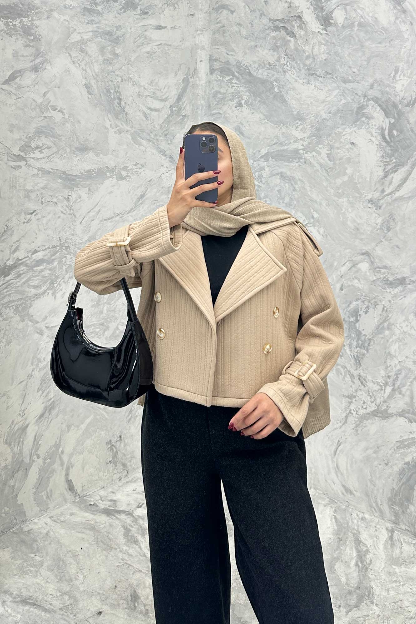 کراپ کت فیتیله طرح راه راه