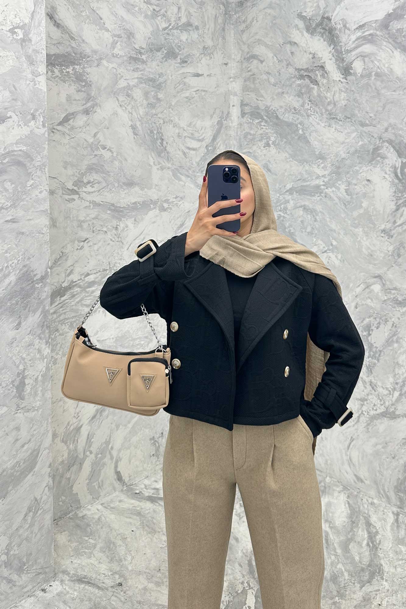 کراپ کت فیتیله طرح DIOR