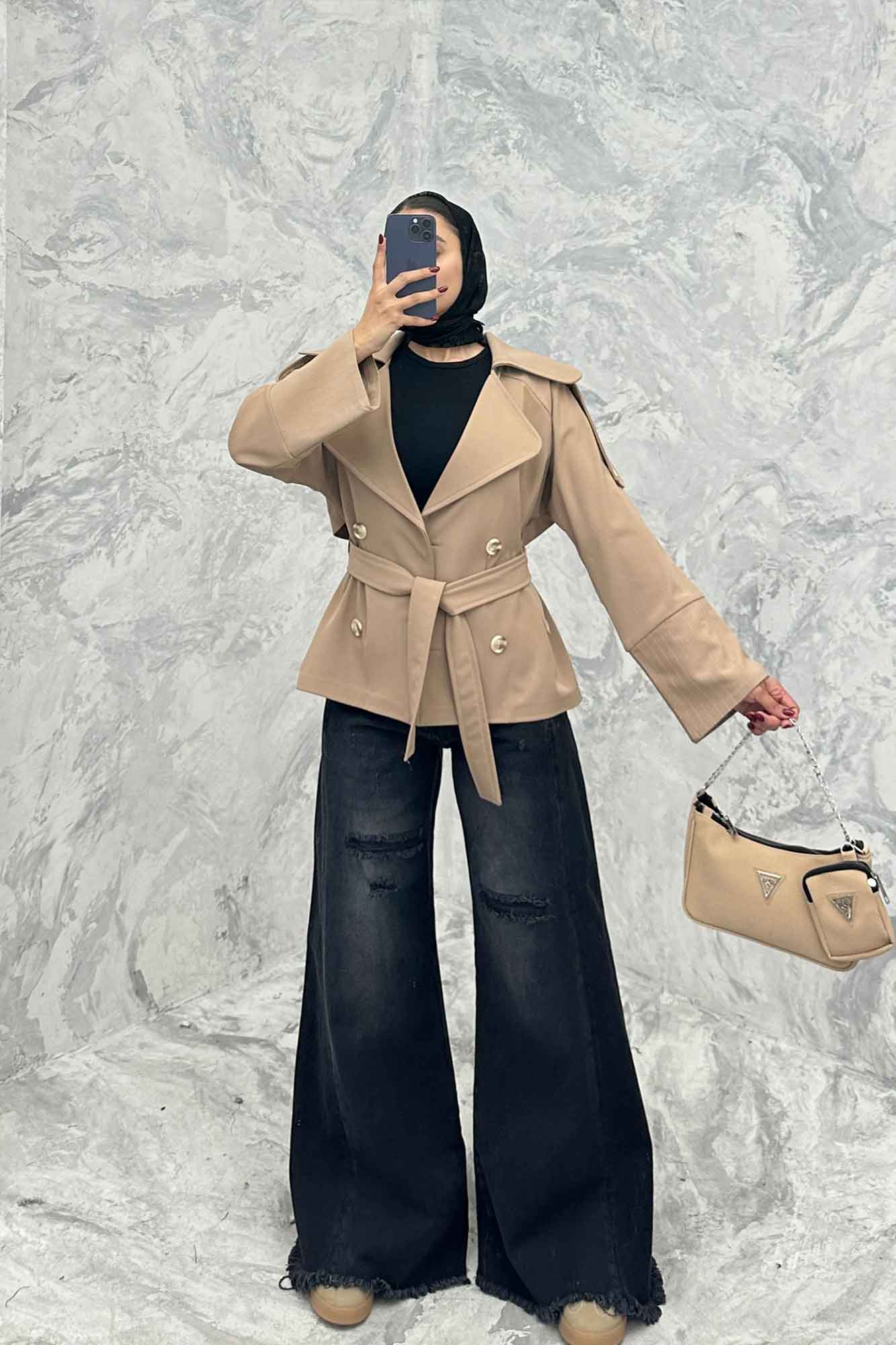 بارانی آستین کوک دوزی پشت ژیله شمیم