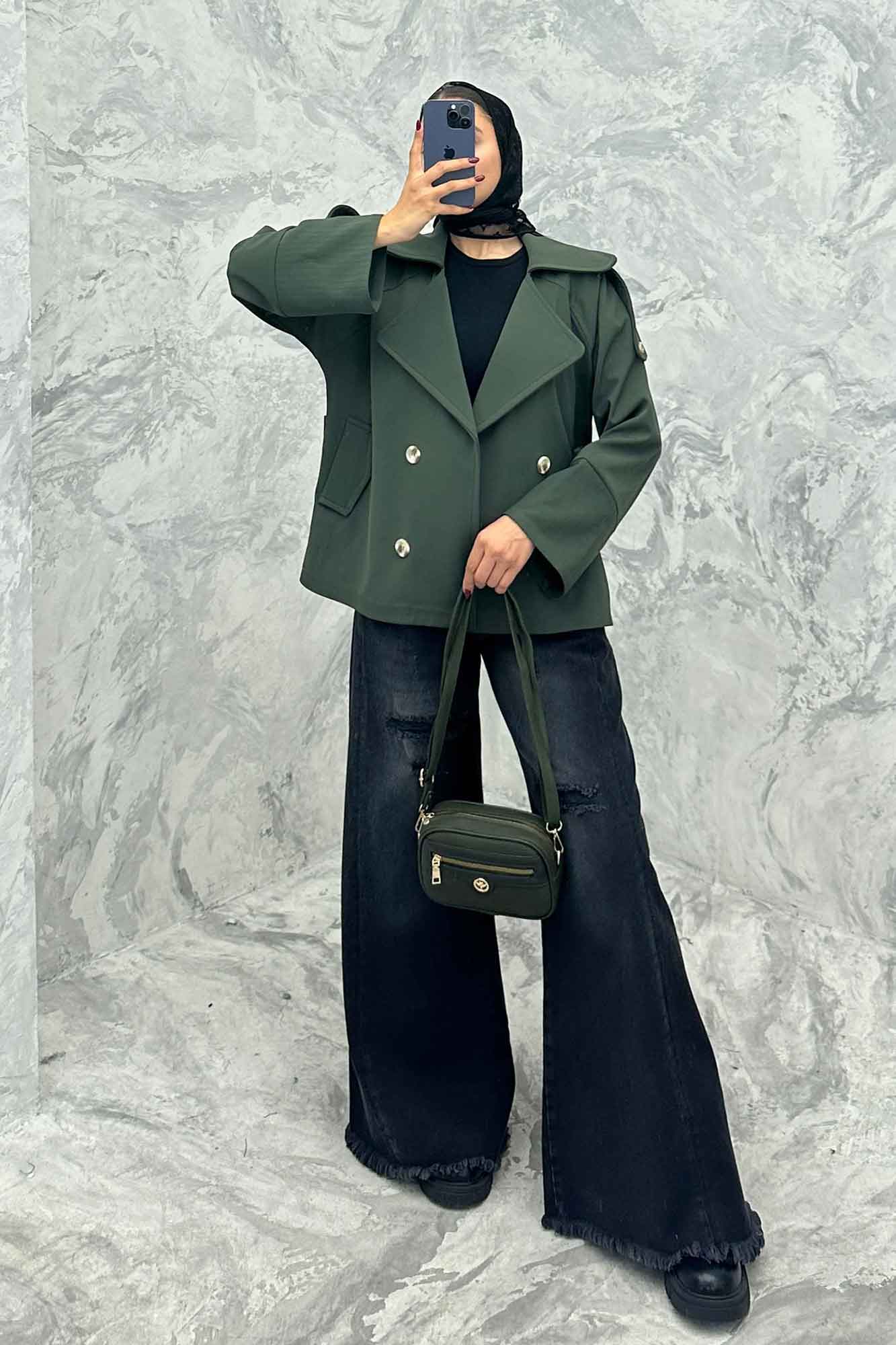 بارانی آستین کوک دوزی پشت ژیله شمیم