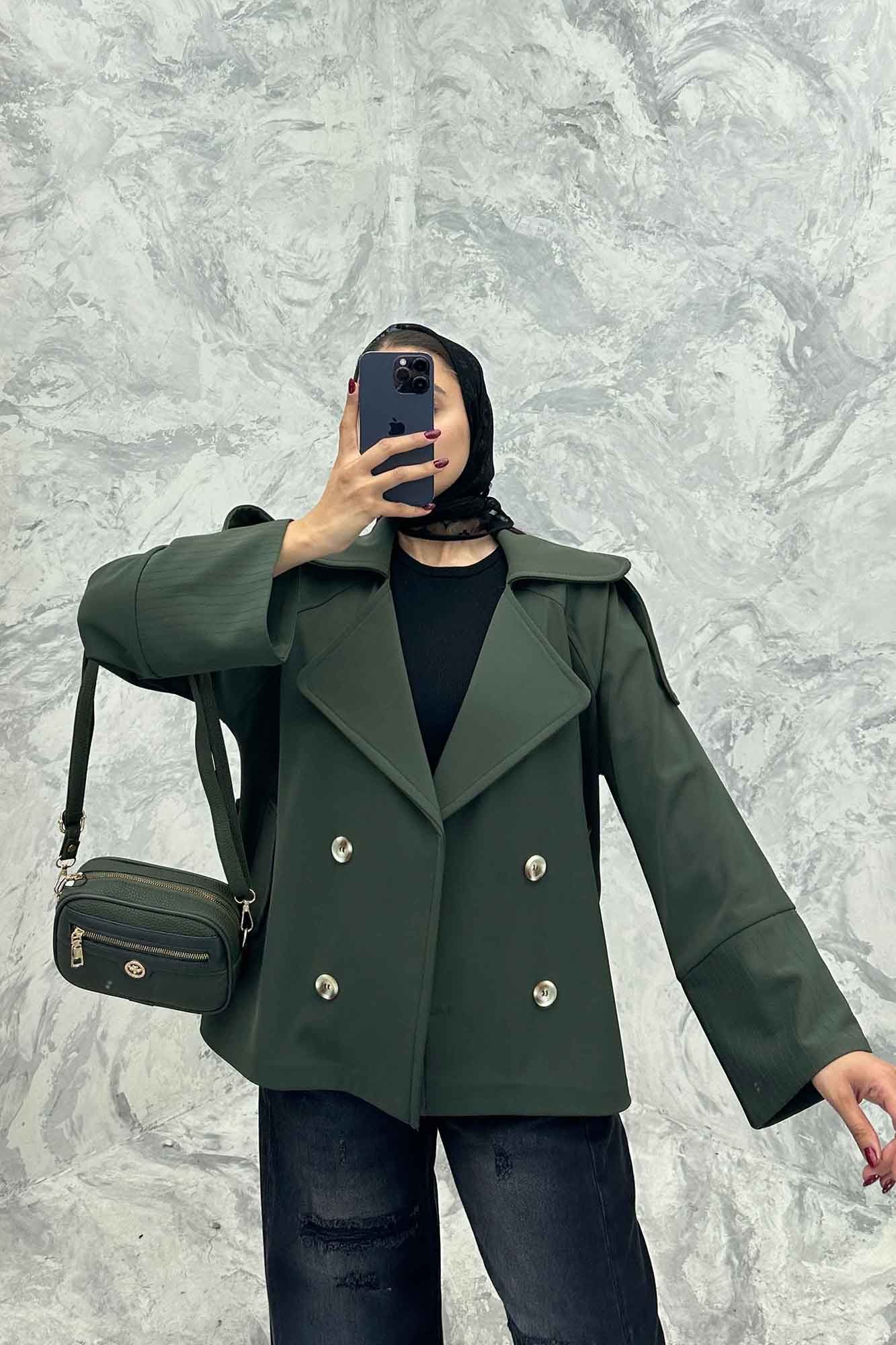 بارانی آستین کوک دوزی پشت ژیله شمیم