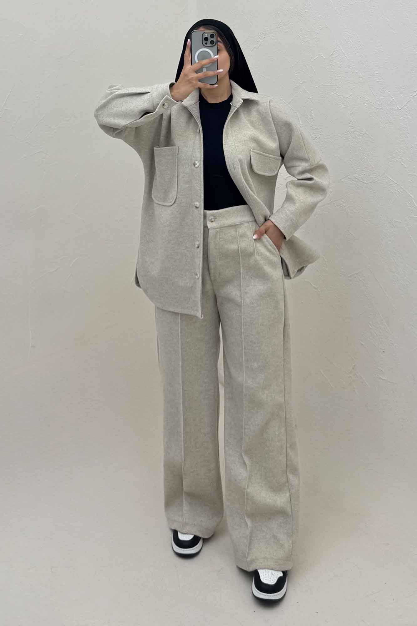 کت و شلوار فوتر جیب تا ب تا موژان