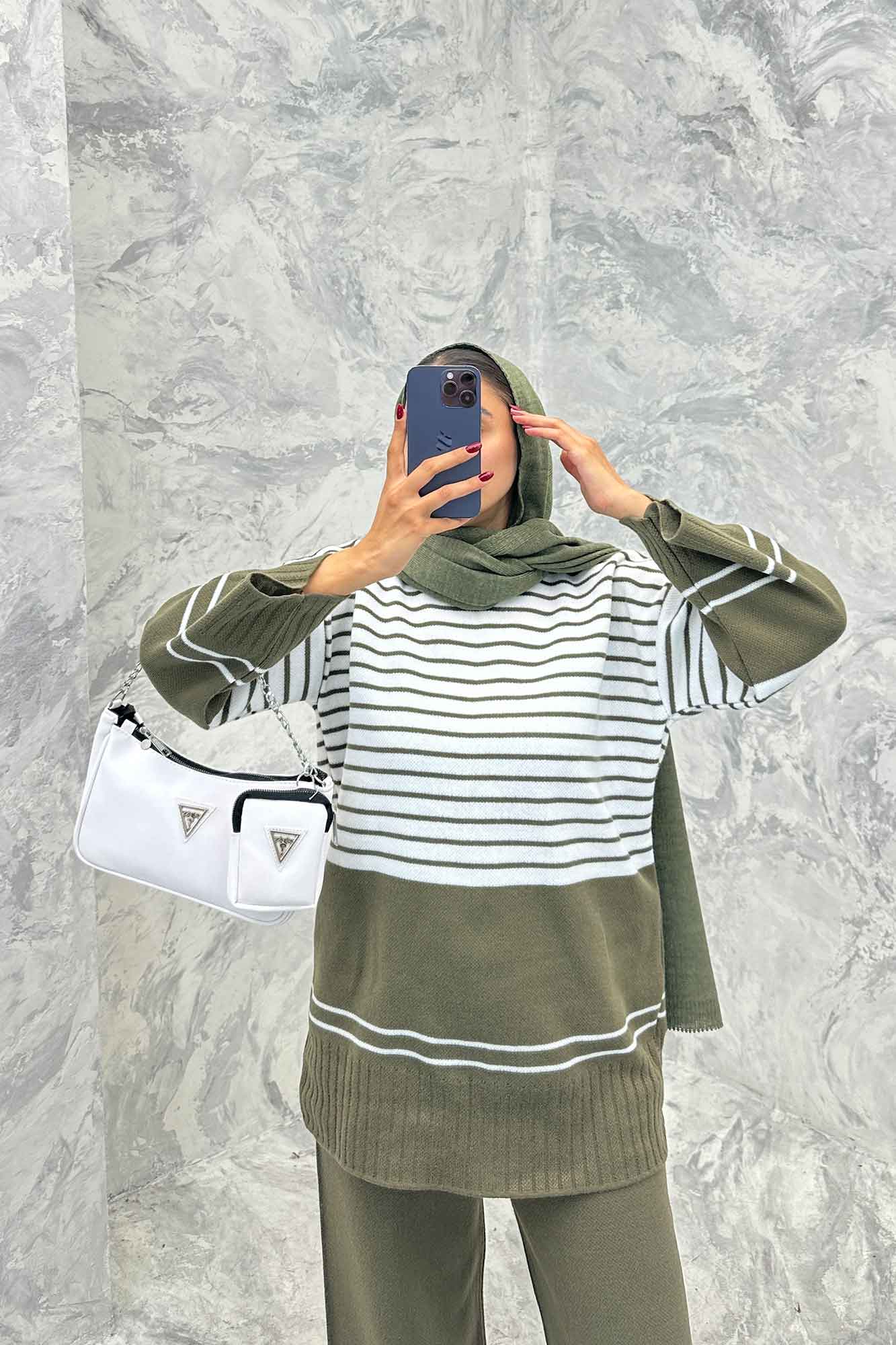 ست دورس و شلوار بافت پایین کشبافت