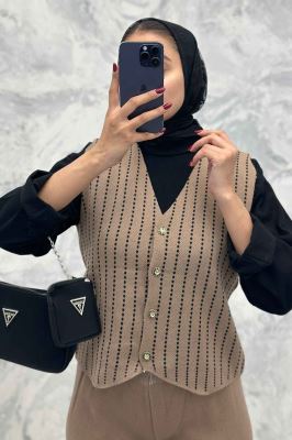 ست ژیله و شلوار بافت طرح دار  SB