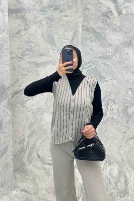 ست ژیله و شلوار بافت طرح دار  SB