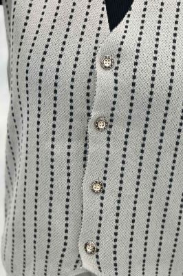 ست ژیله و شلوار بافت طرح دار  SB