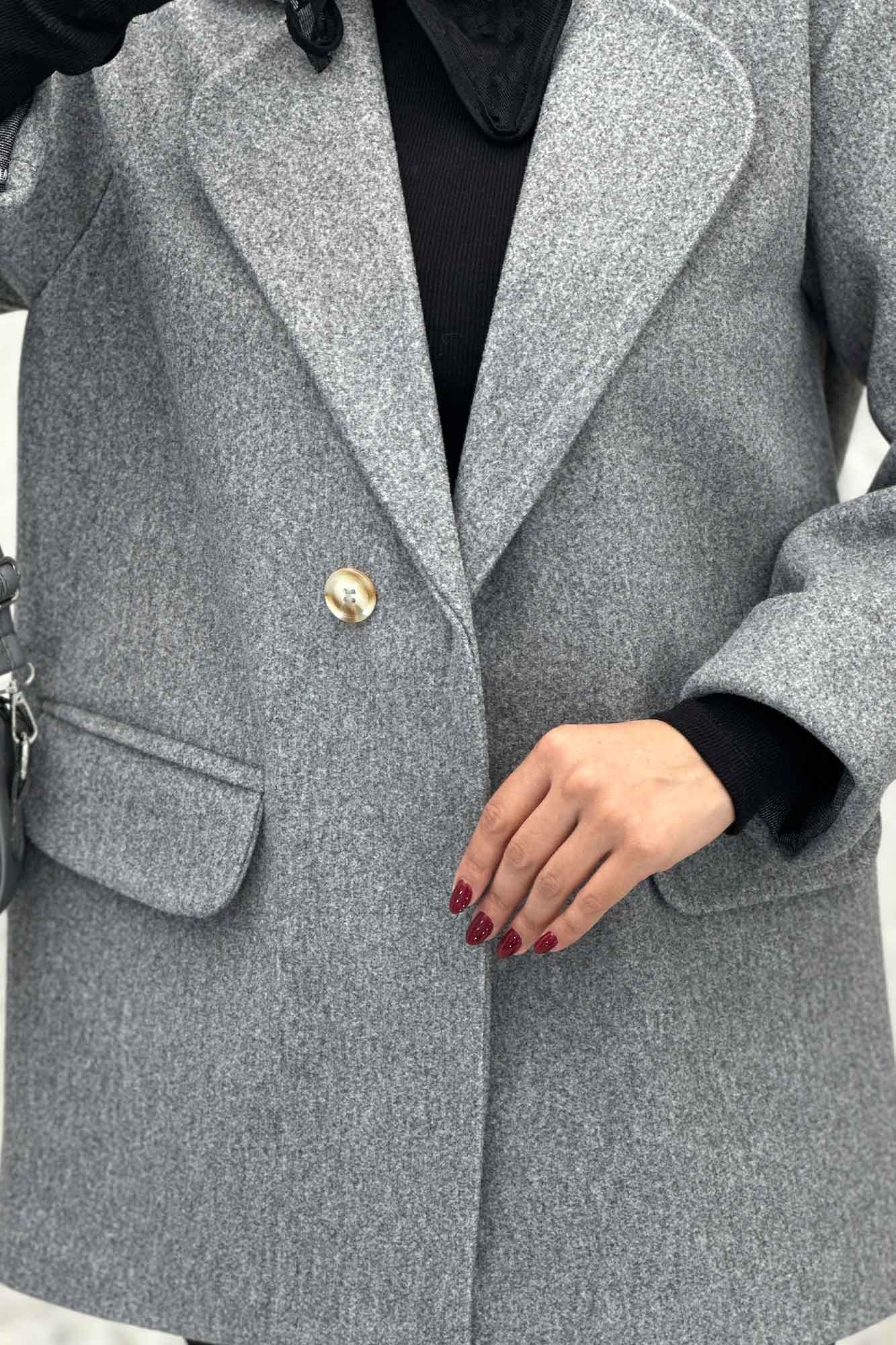 پالتو فوتر یقه ب ب دو جیب پاکتی TIMA