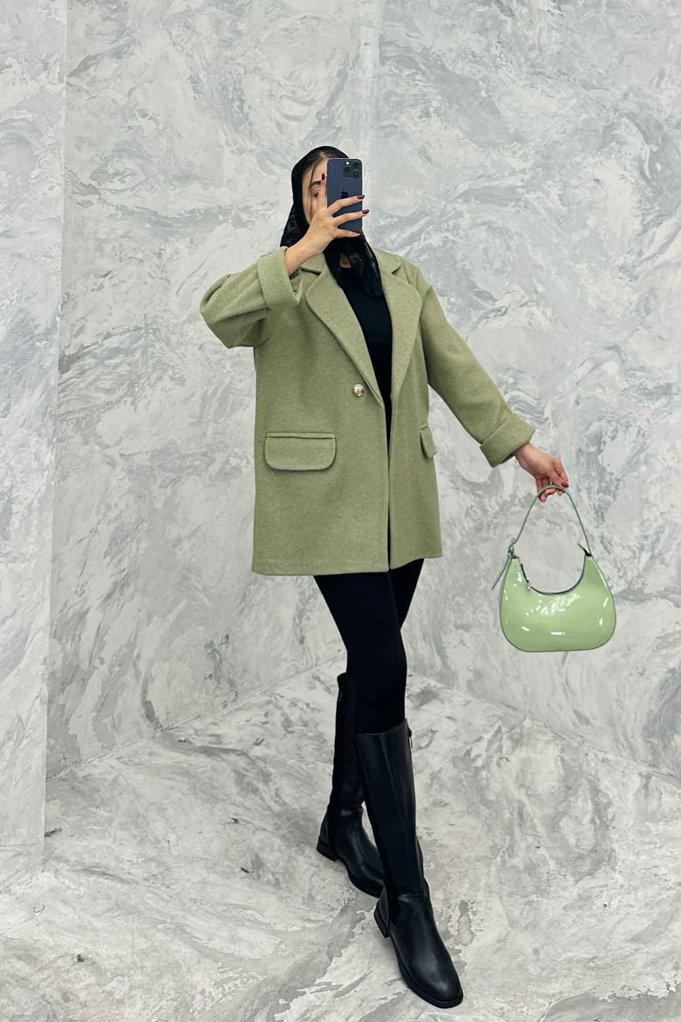 پالتو فوتر یقه ب ب دو جیب پاکتی TIMA