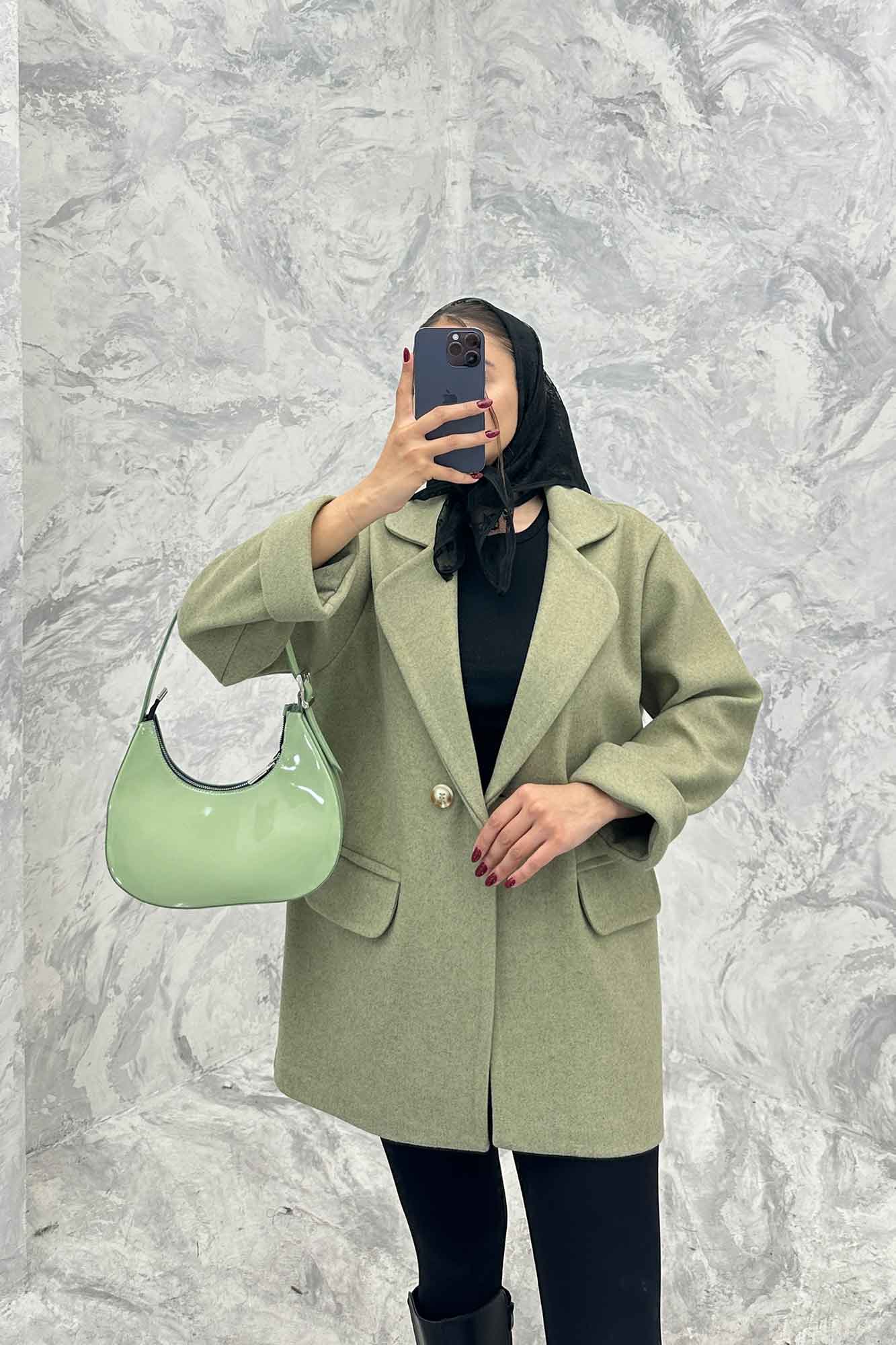 پالتو فوتر یقه ب ب دو جیب پاکتی TIMA