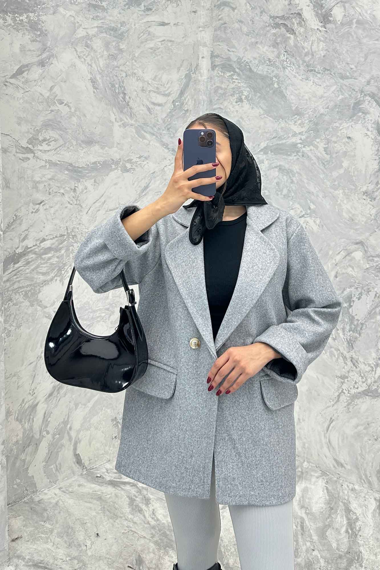 پالتو فوتر یقه ب ب دو جیب پاکتی TIMA