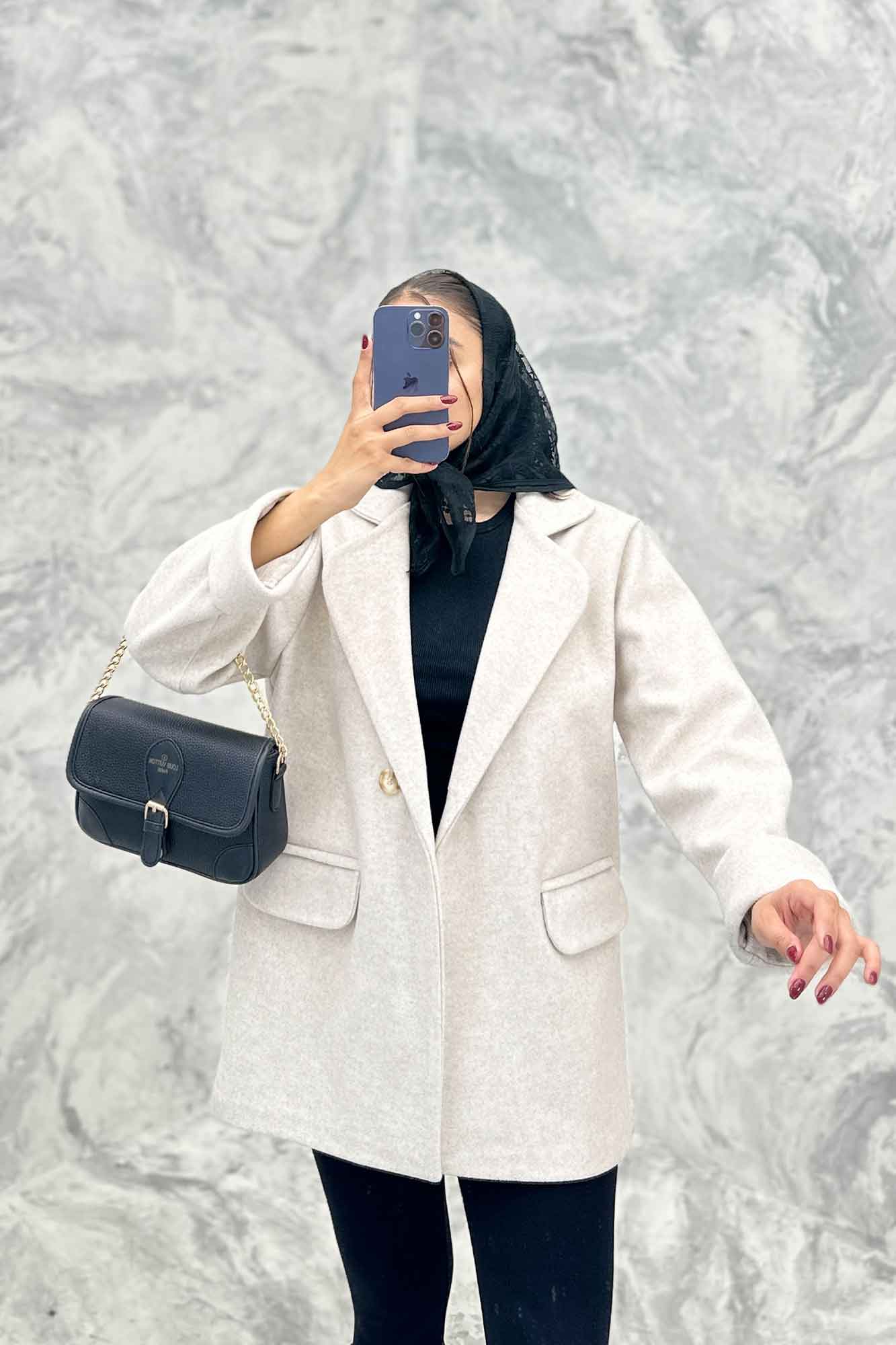 پالتو فوتر یقه ب ب دو جیب پاکتی TIMA