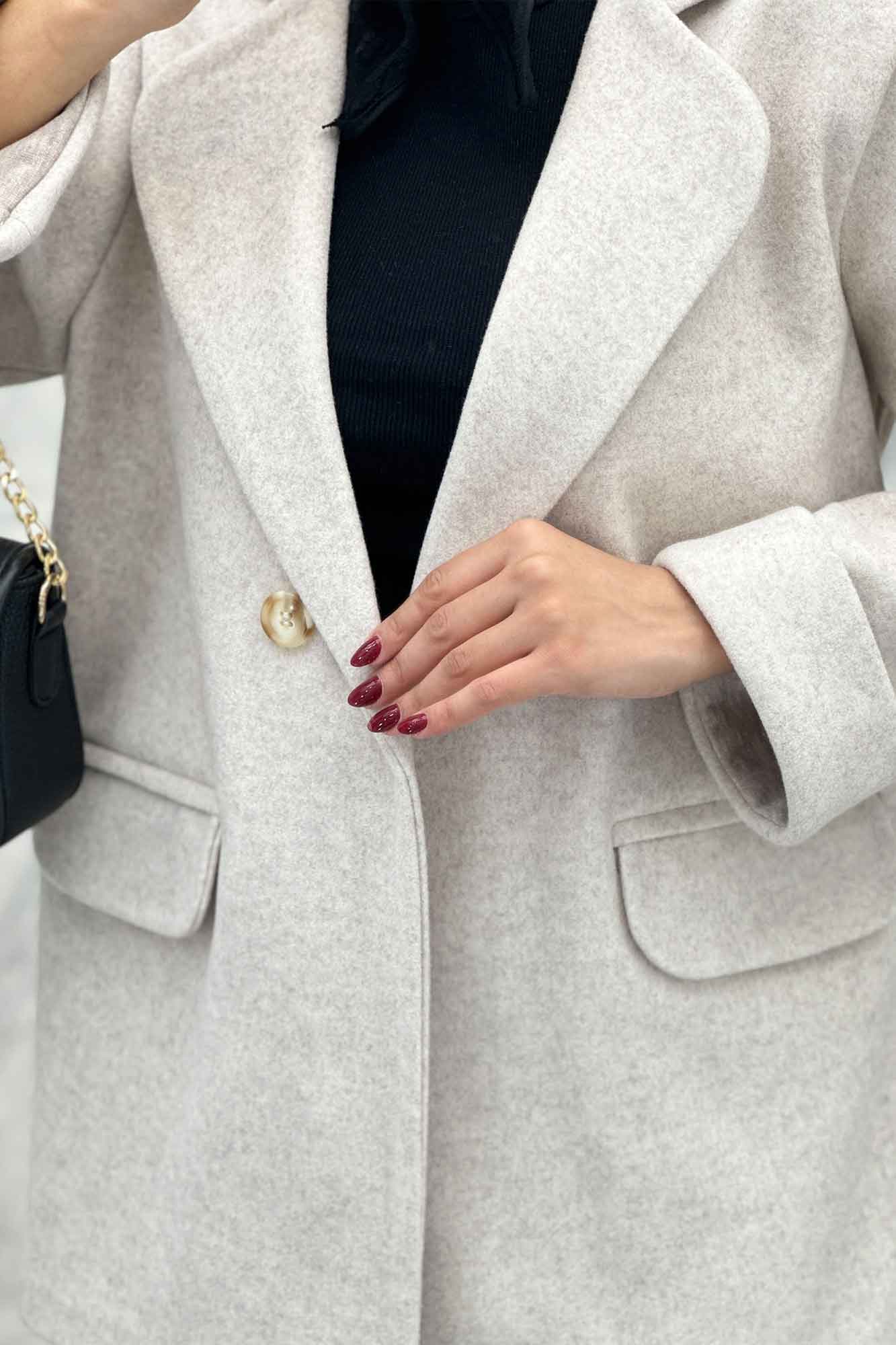 پالتو فوتر یقه ب ب دو جیب پاکتی TIMA