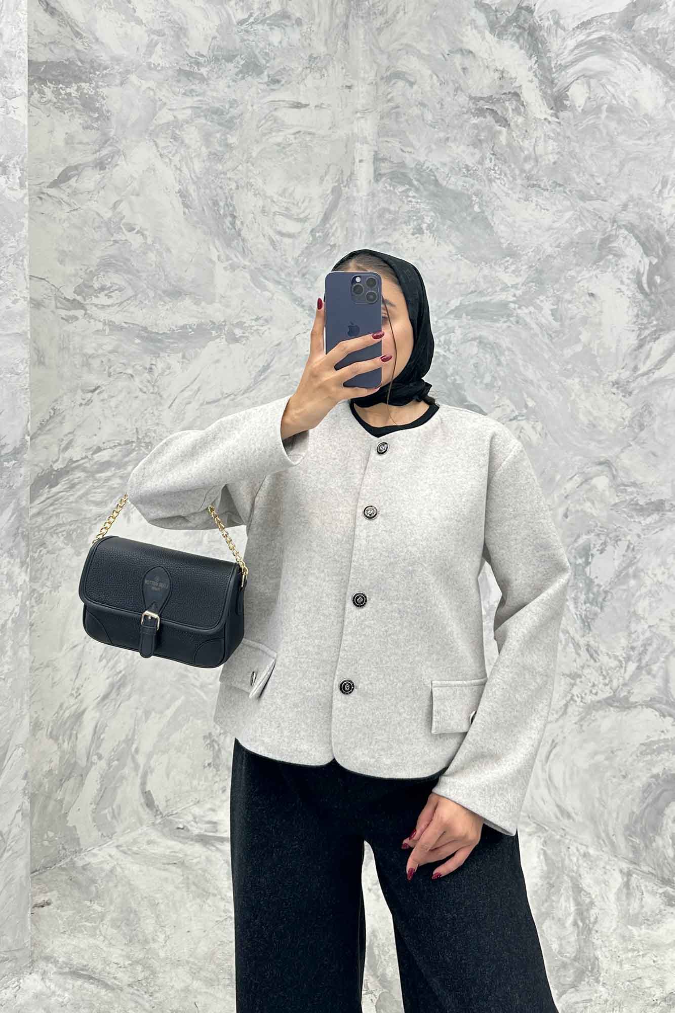 کت کوتاه فوتر یقه گرد آرام