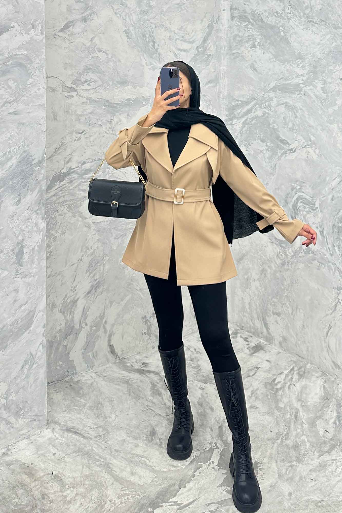 ترنچ کت دو یقه پرادا