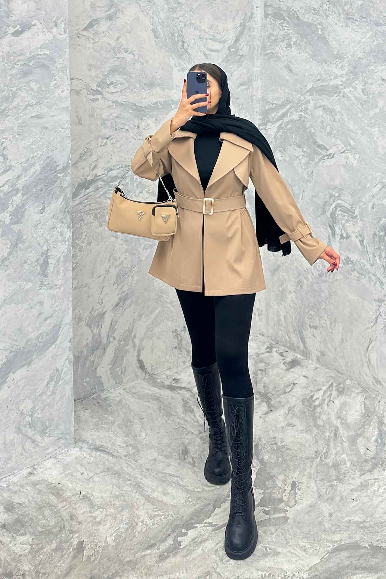 ترنچ کت دو یقه پرادا