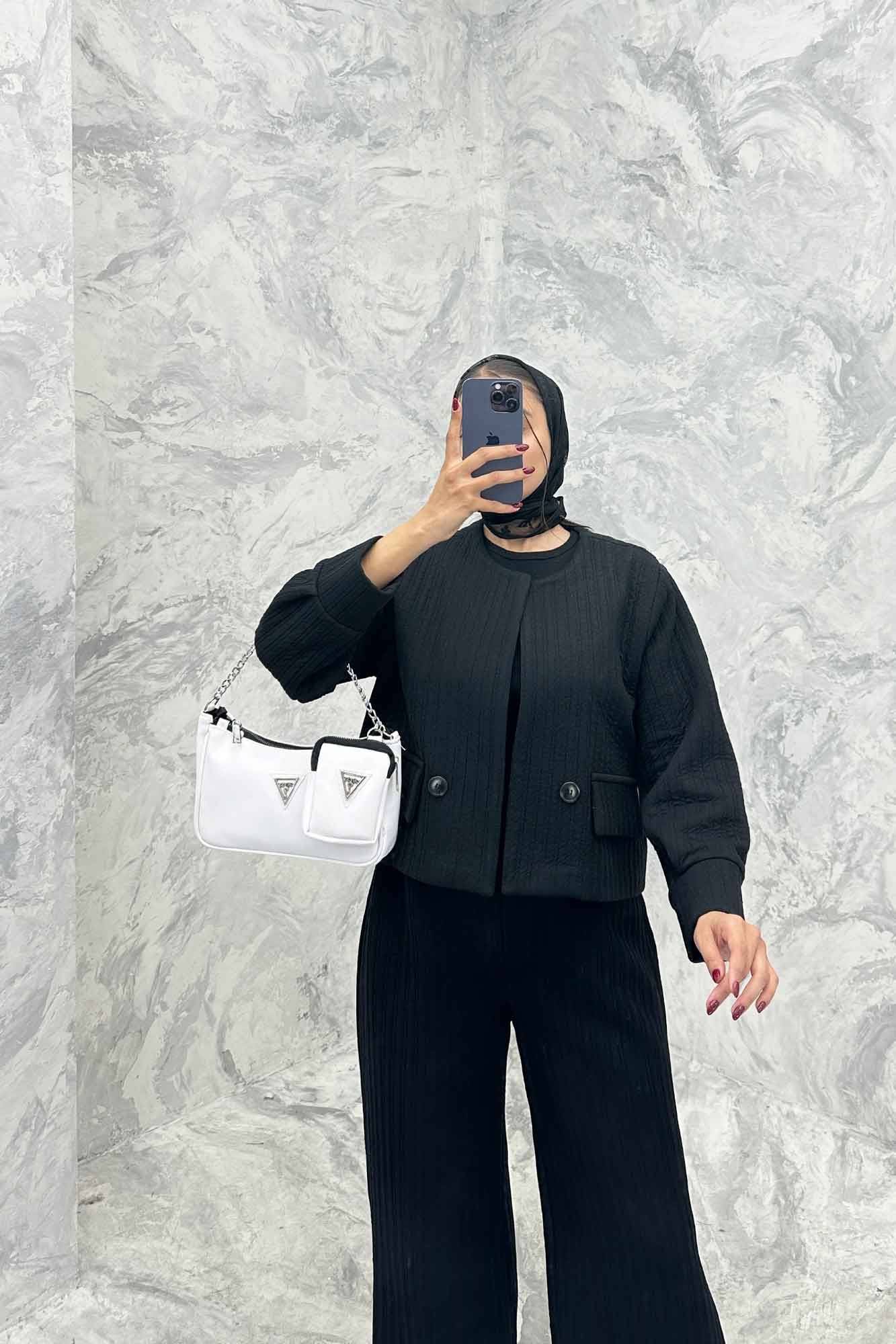 ست کت و شلوار فیتیله طرح راه راه