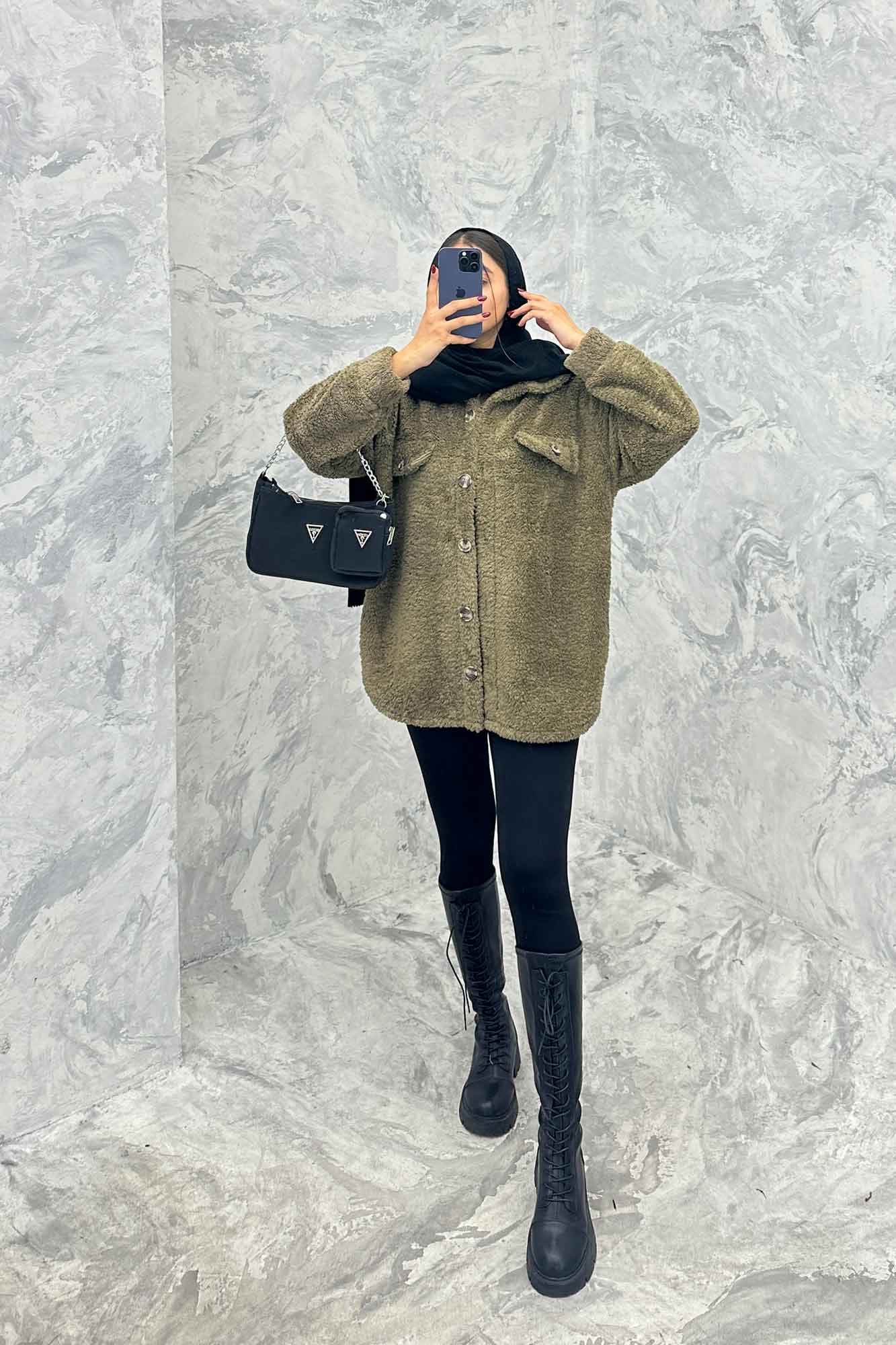 مانتو کوتاه تدی جلو دکمه