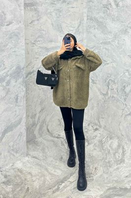 مانتو کوتاه تدی جلو دکمه