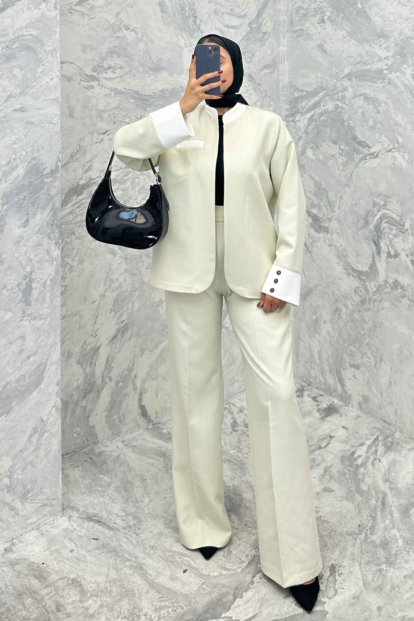 ست کت و شلوار مازراتی یقه سه سانت جواهر