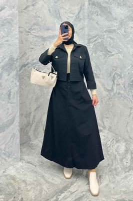 ست کت و دامن دو جیب کتان زارا