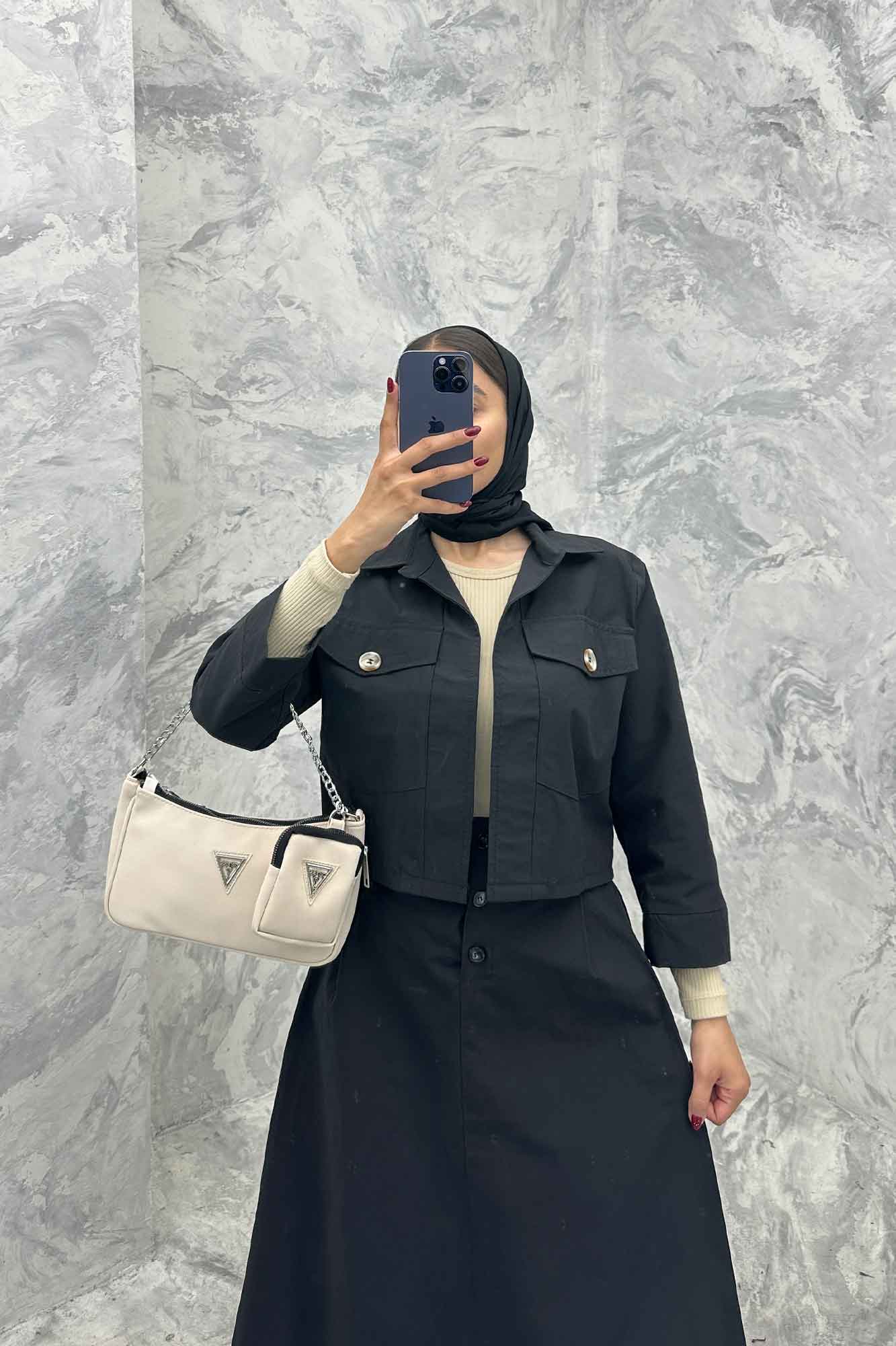 ست کت و دامن دو جیب کتان زارا