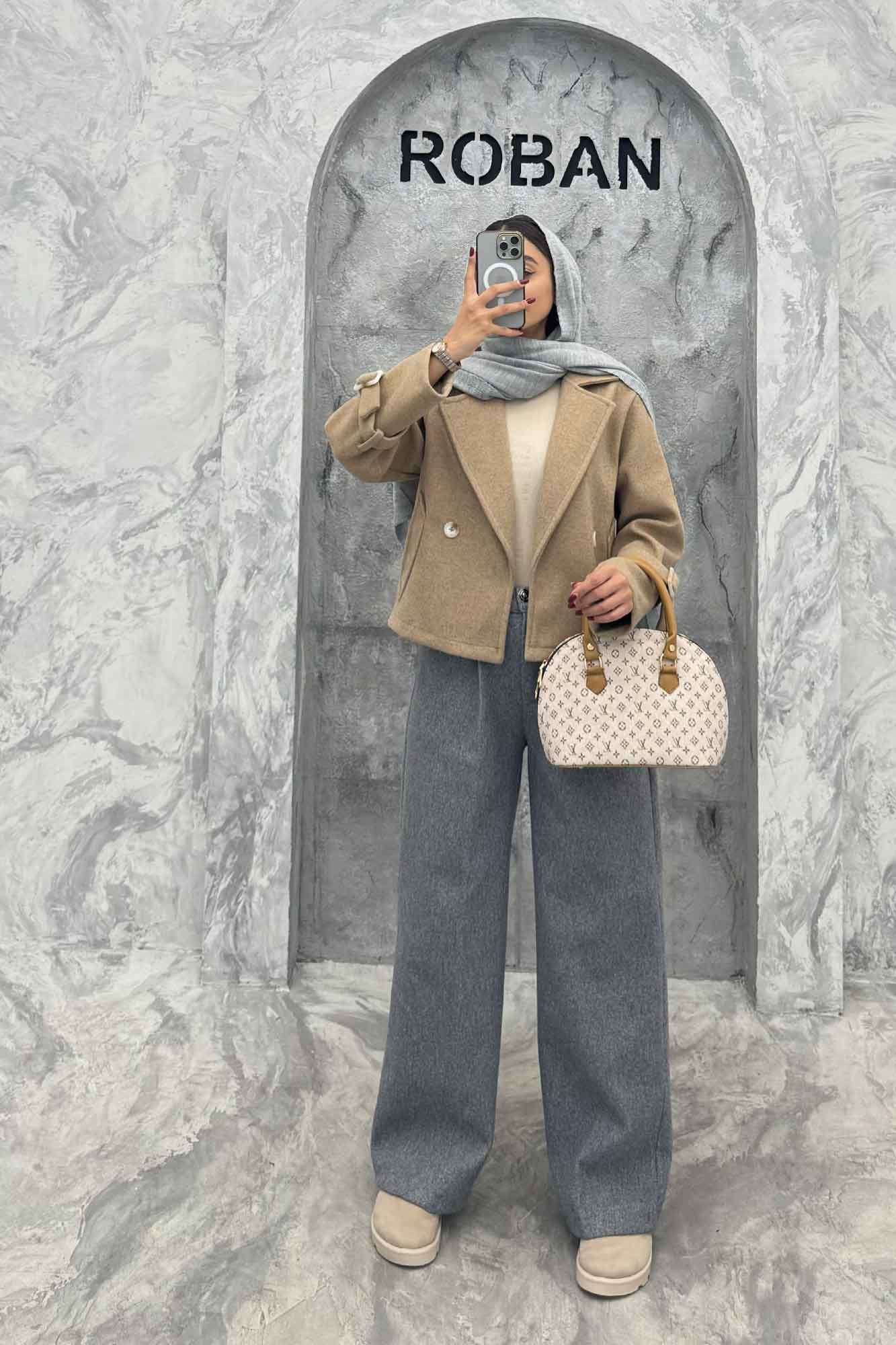 کت فوتر یقه انگلیسی آستین سگک PRADAS