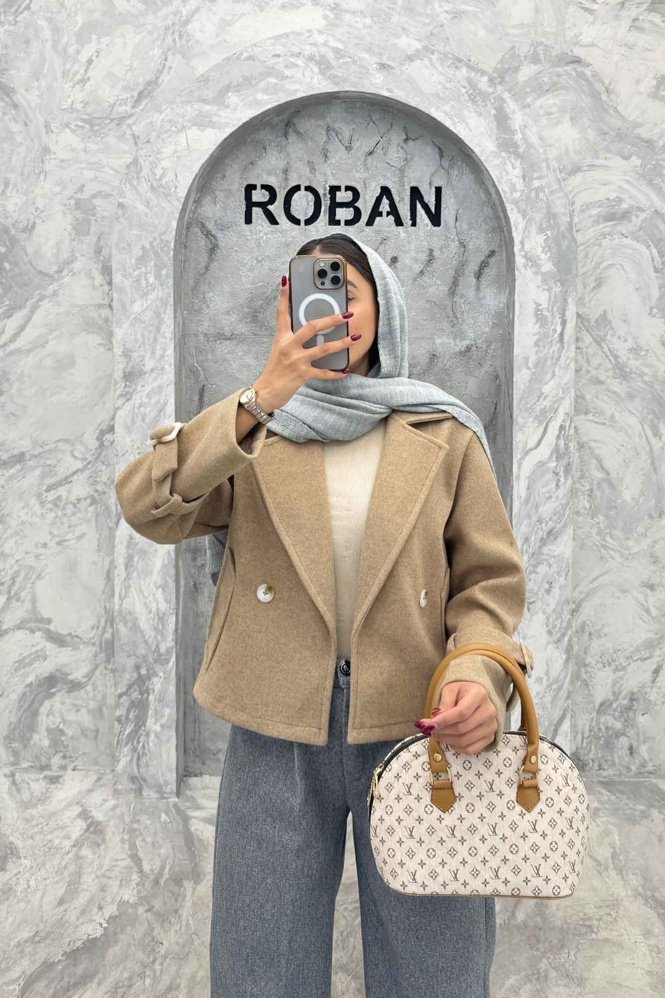 کت فوتر یقه انگلیسی آستین سگک PRADAS