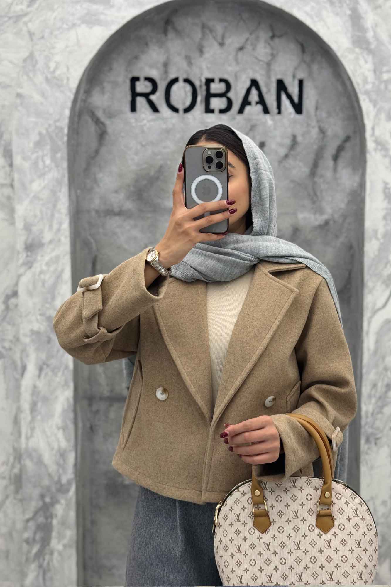 کت فوتر یقه انگلیسی آستین سگک PRADAS