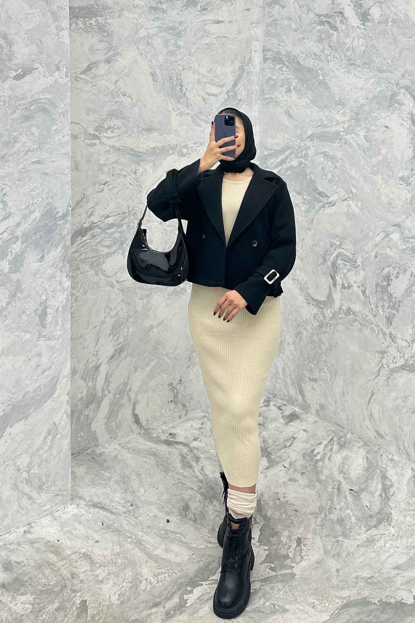 کت فوتر یقه انگلیسی آستین سگک PRADAS