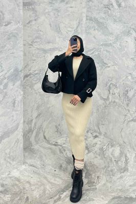 کت فوتر یقه انگلیسی آستین سگک PRADAS