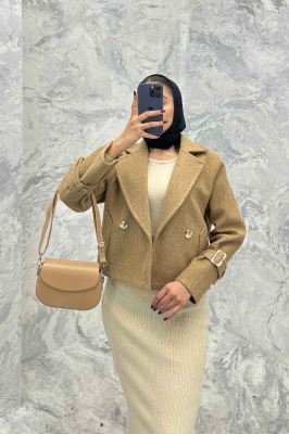 کت فوتر یقه انگلیسی آستین سگک PRADAS