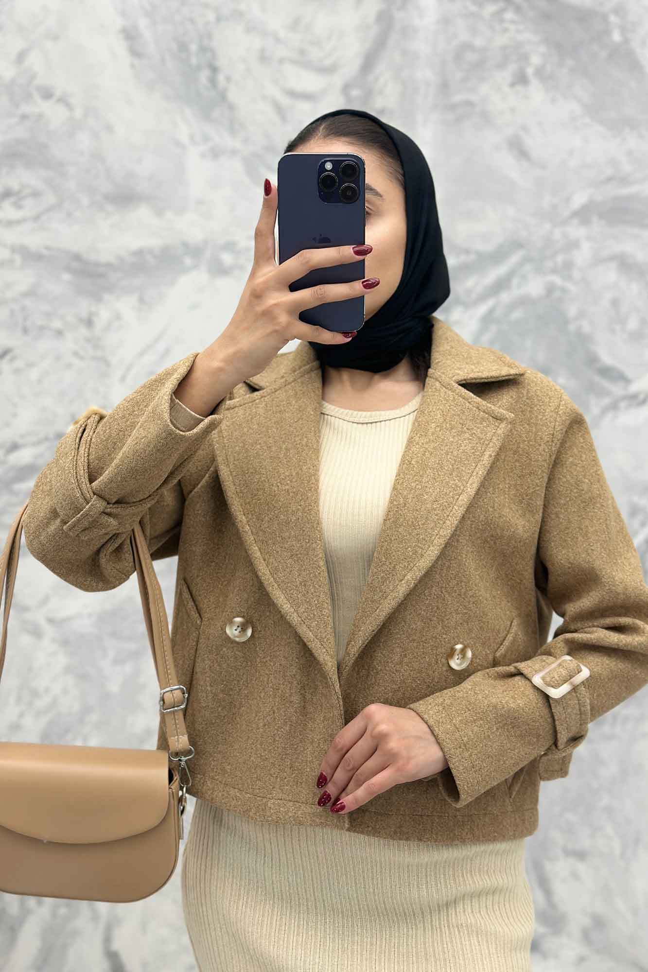 کت فوتر یقه انگلیسی آستین سگک PRADAS