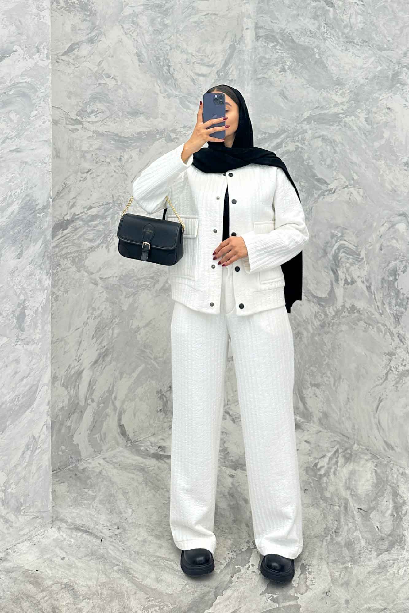 ست دوپی اس دکمه ای فیتیله طرح راه راه