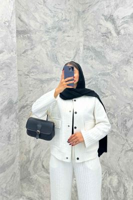 ست دوپی اس دکمه ای فیتیله طرح راه راه