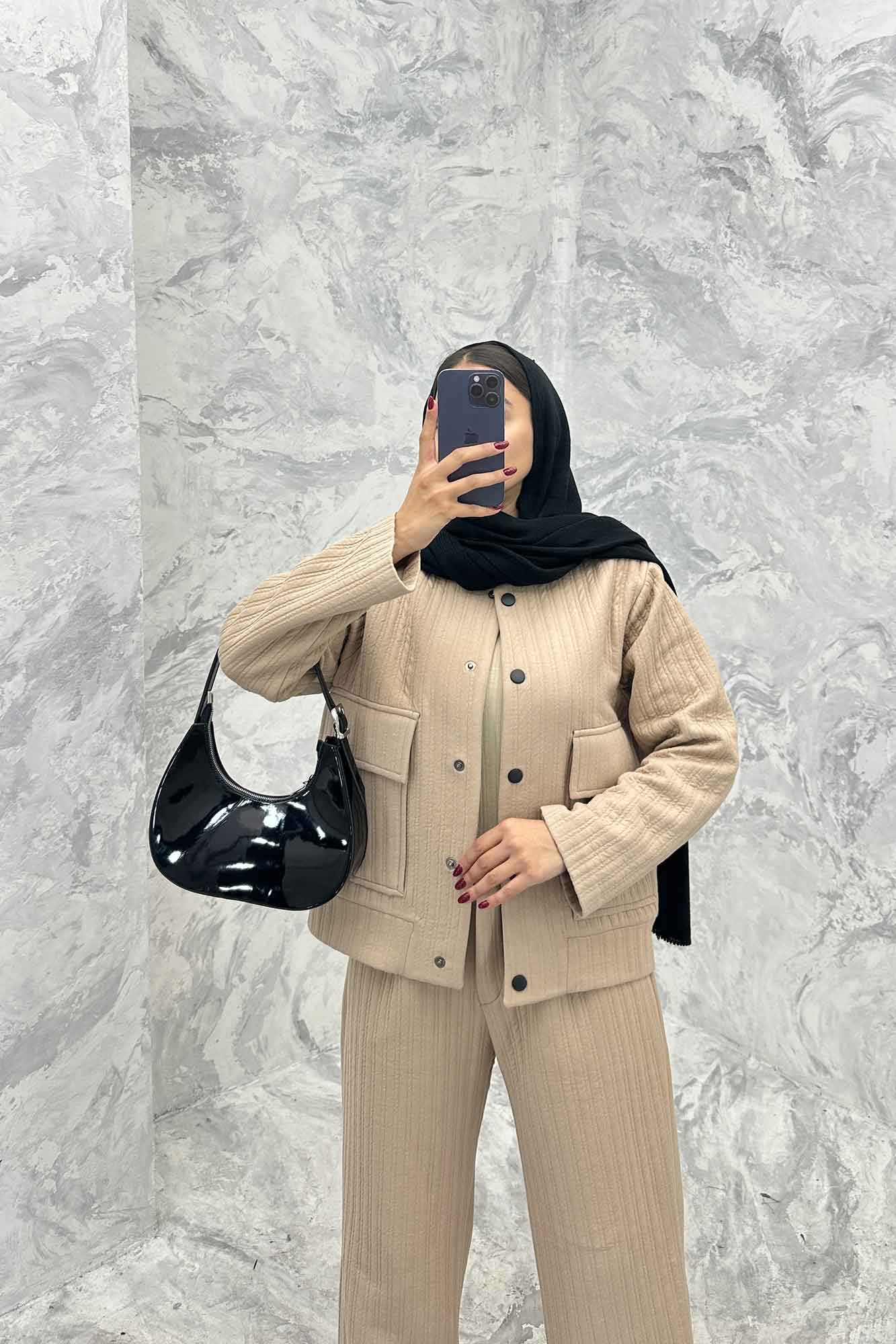 ست دوپی اس دکمه ای فیتیله طرح راه راه