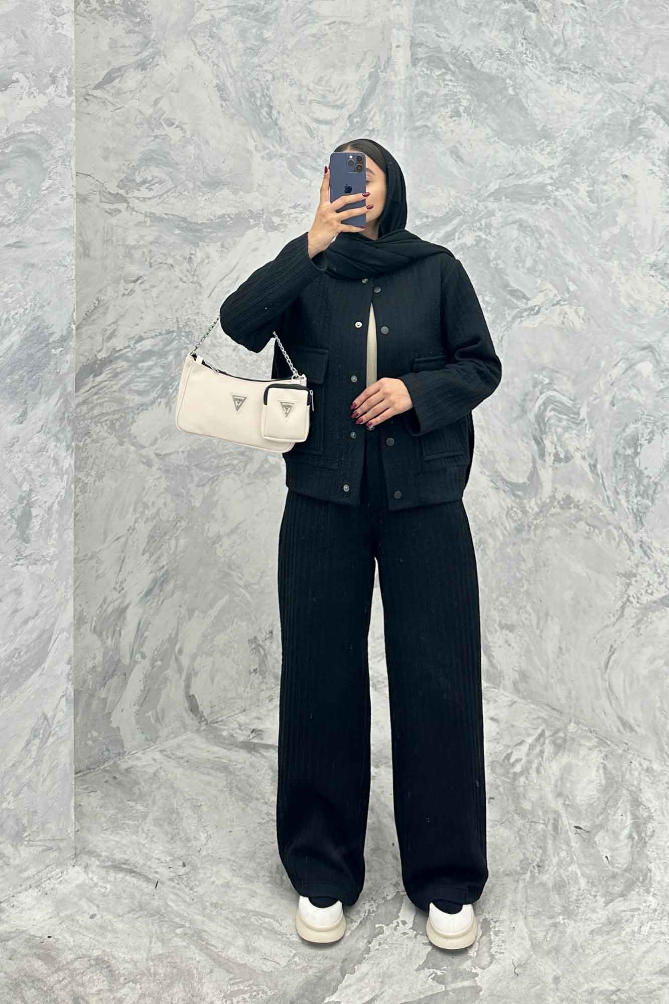 ست دوپی اس دکمه ای فیتیله طرح راه راه