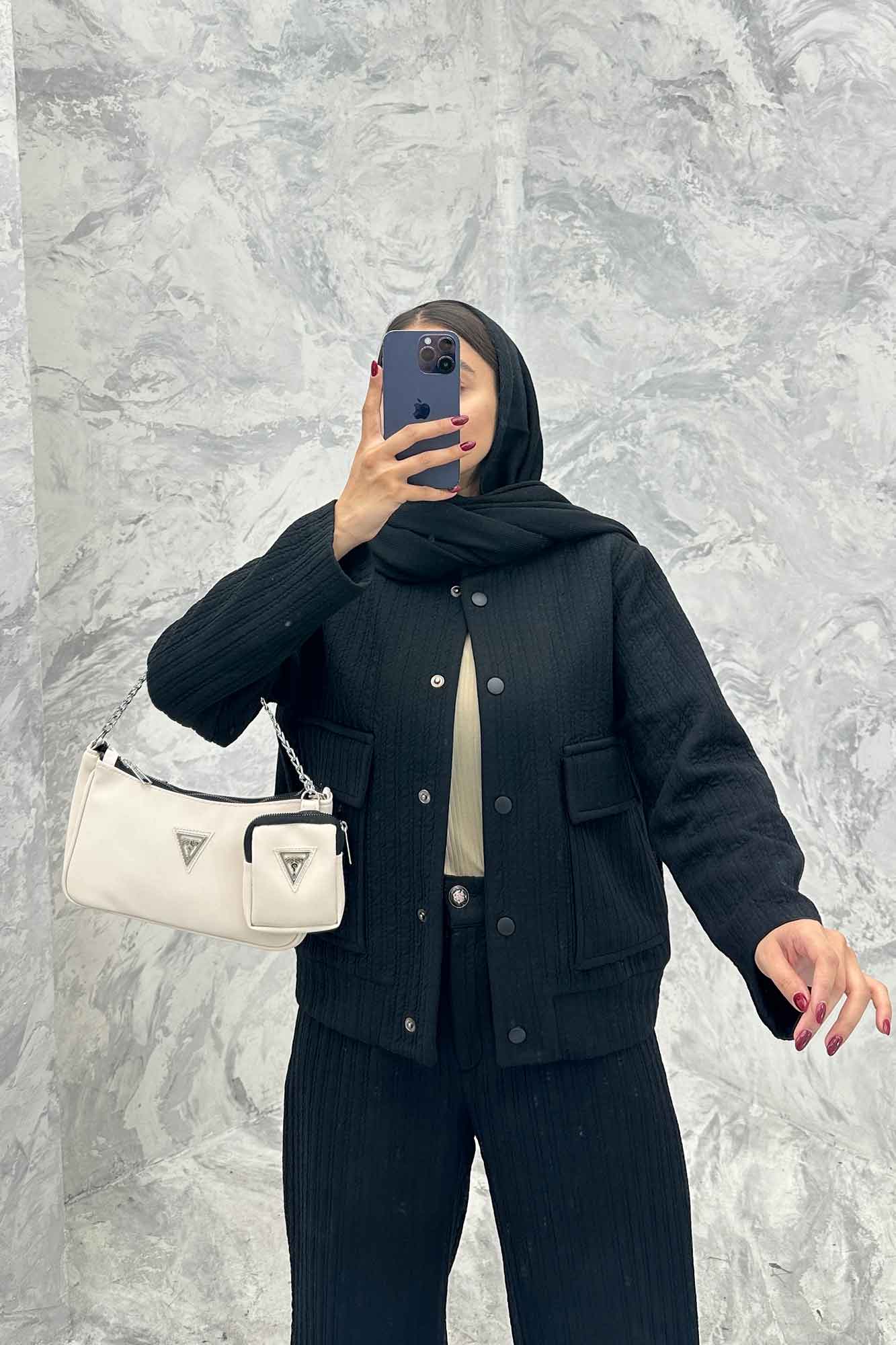 ست دوپی اس دکمه ای فیتیله طرح راه راه