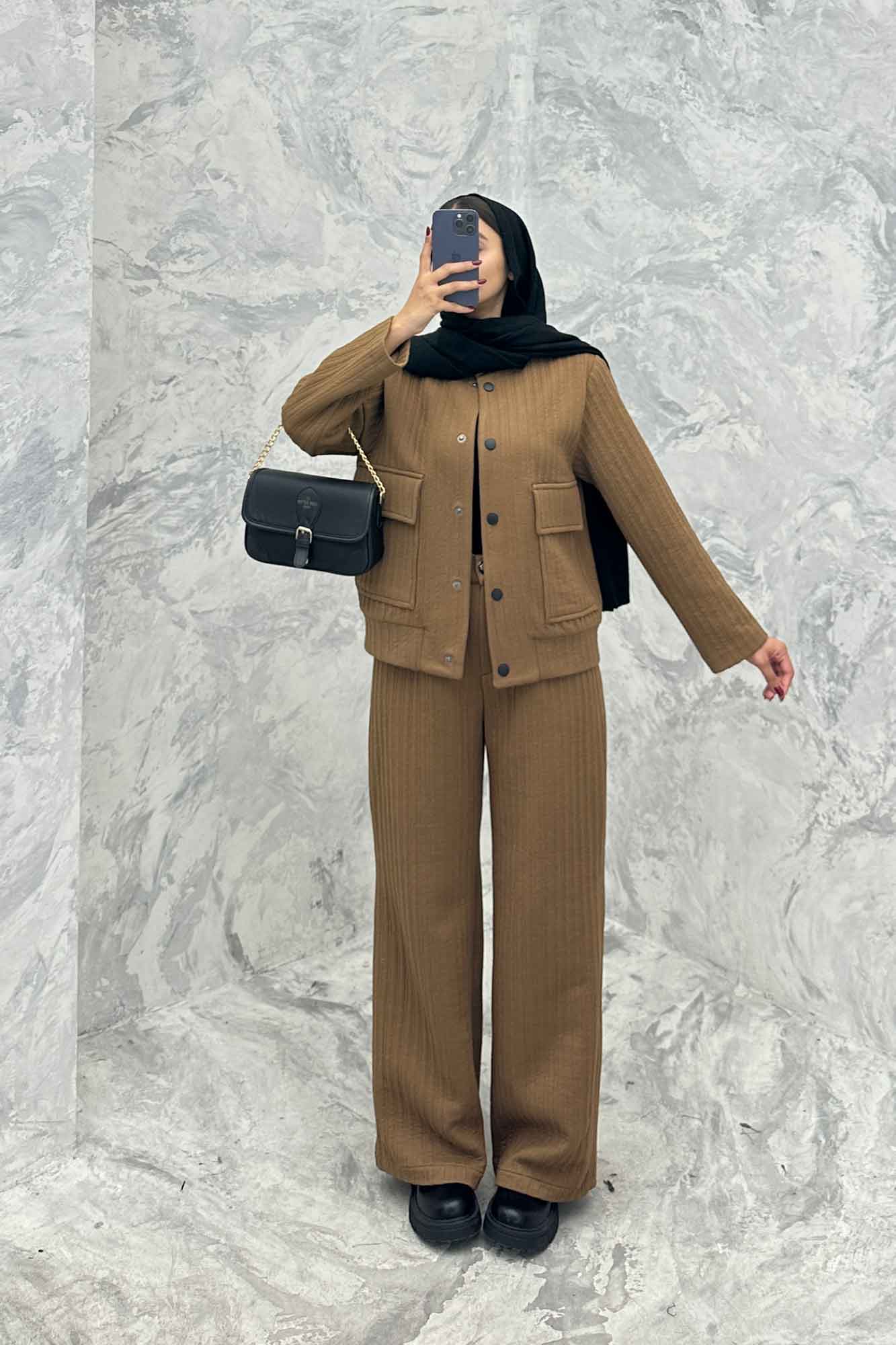 ست دوپی اس دکمه ای فیتیله طرح راه راه