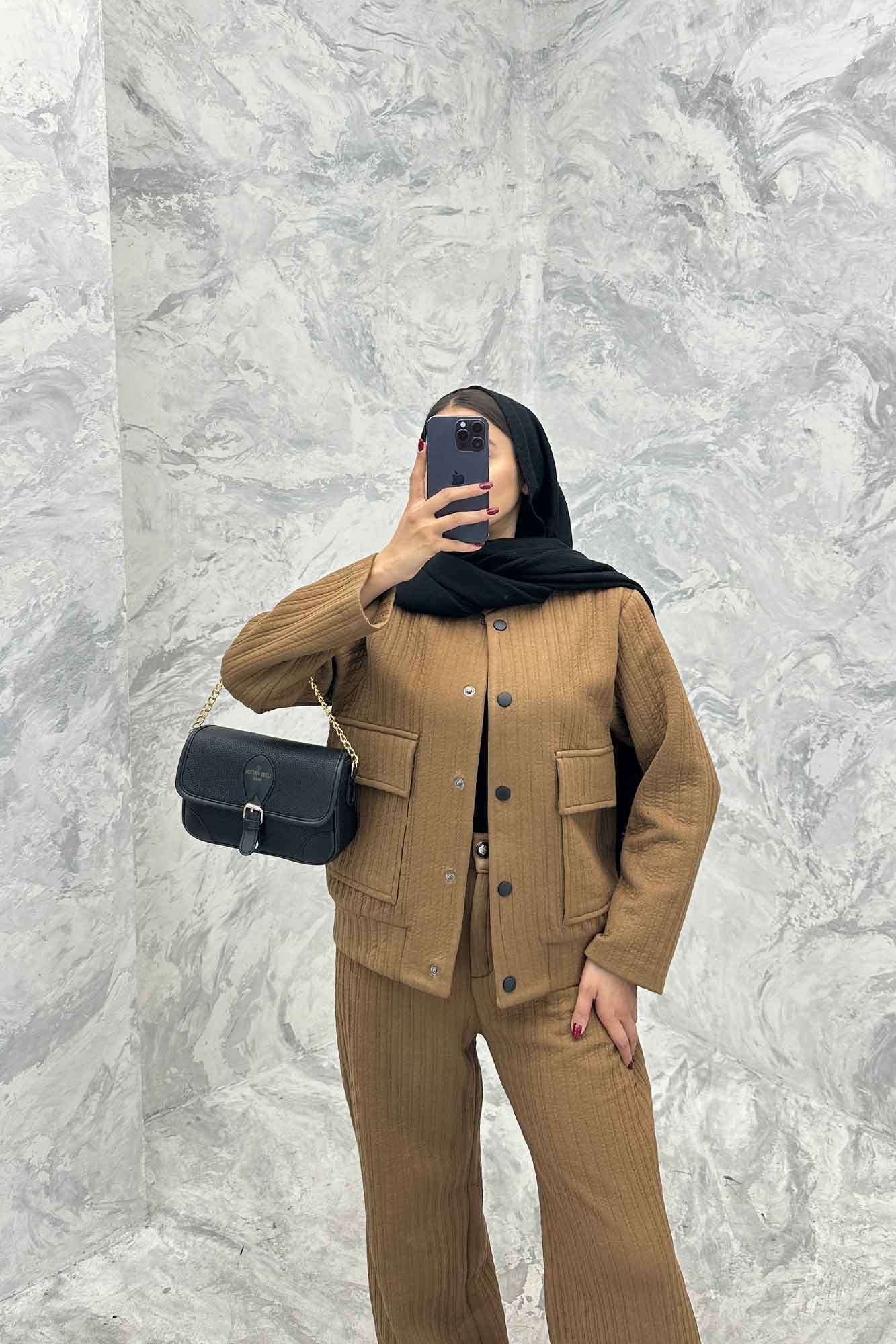 ست دوپی اس دکمه ای فیتیله طرح راه راه