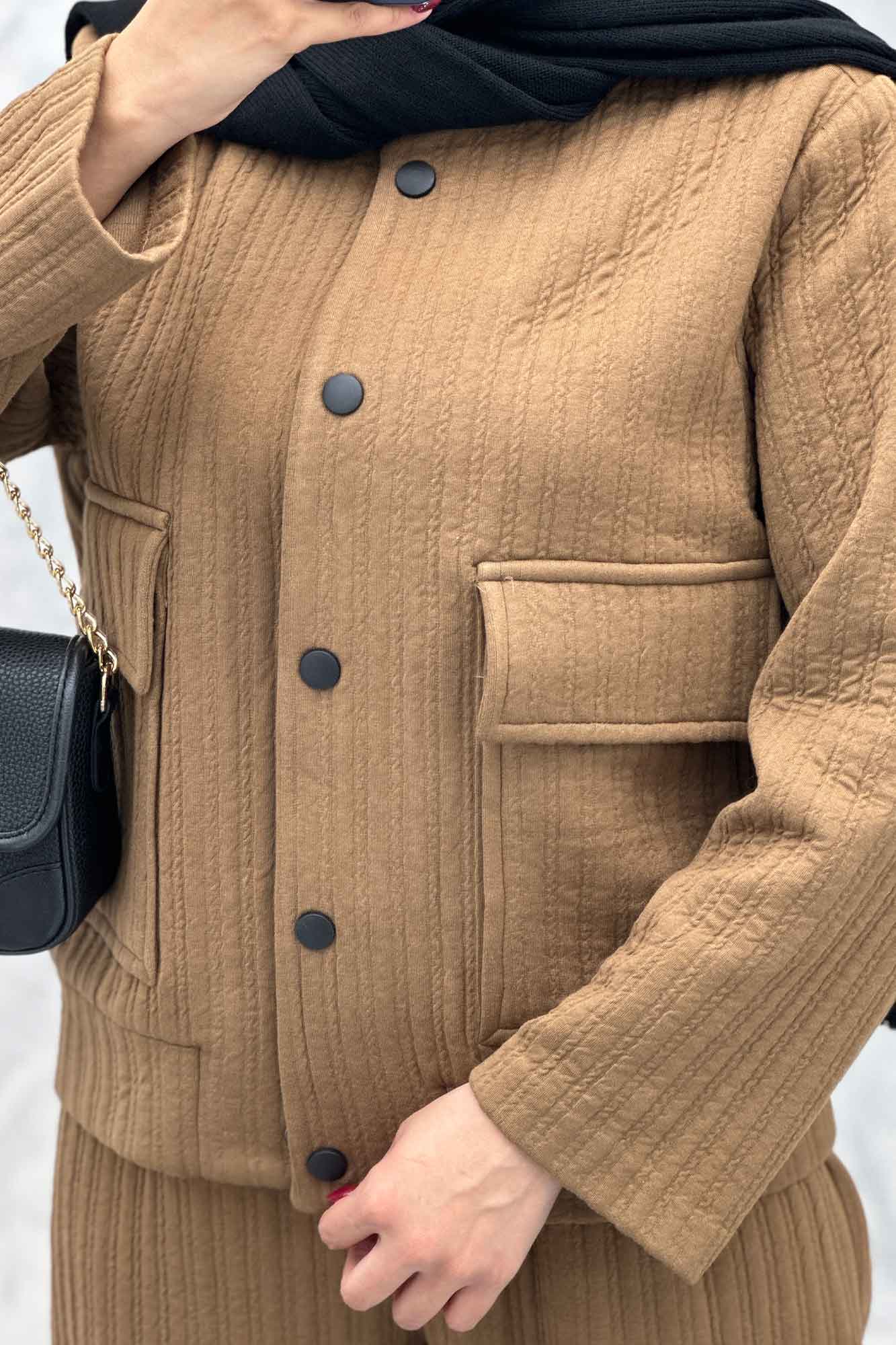 ست دوپی اس دکمه ای فیتیله طرح راه راه