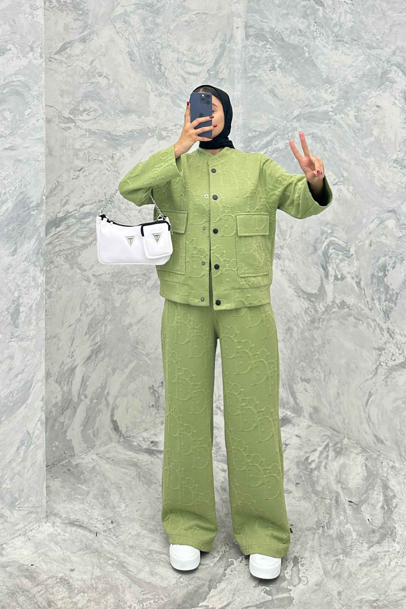 ست دوپی اس دکمه ای فیتیله طرح DIOR