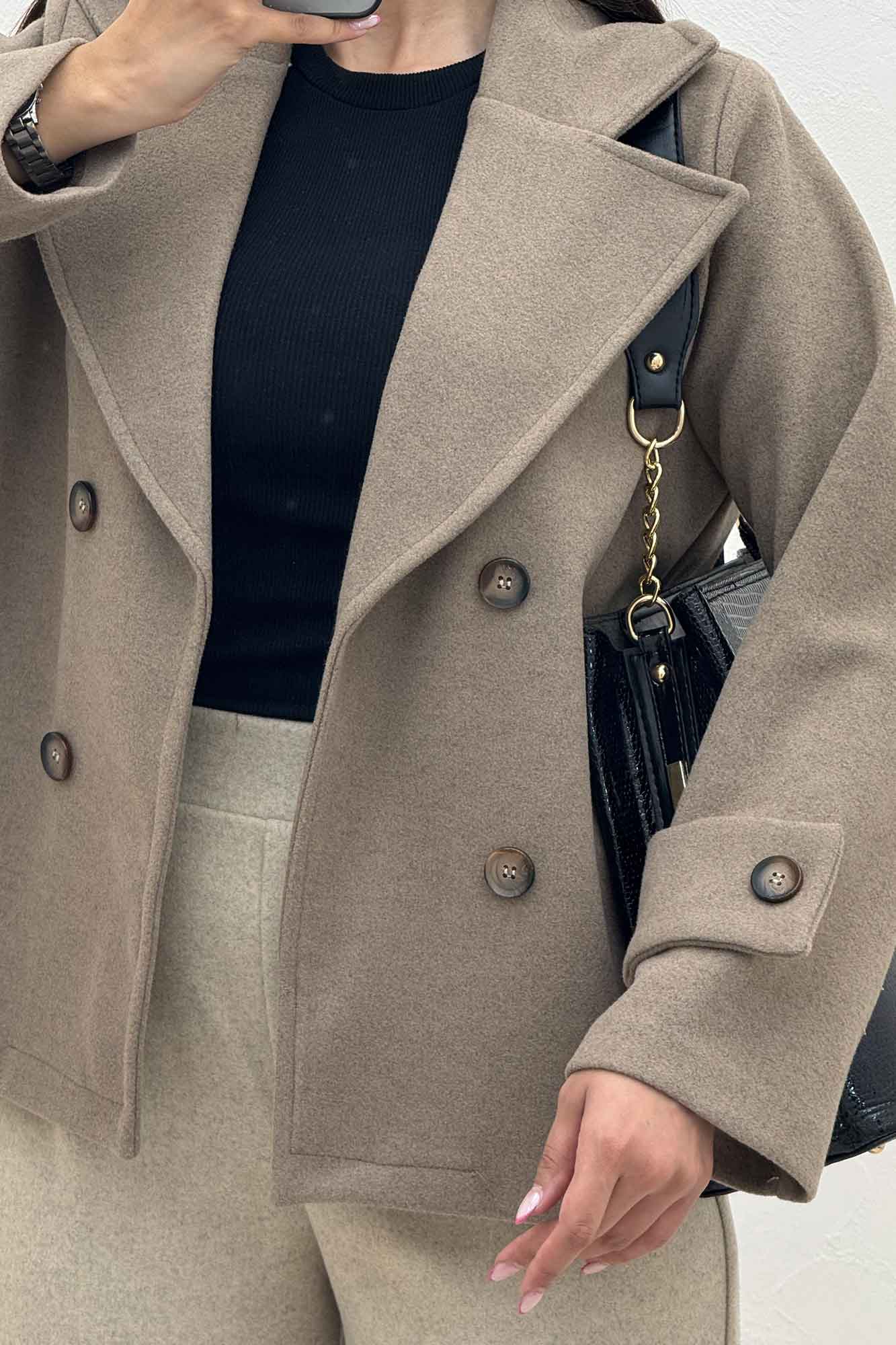 پالتو فوتر یقه انگلیسی پهن ADRIAN