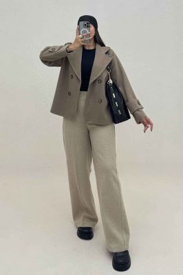 پالتو فوتر یقه انگلیسی پهن ADRIAN