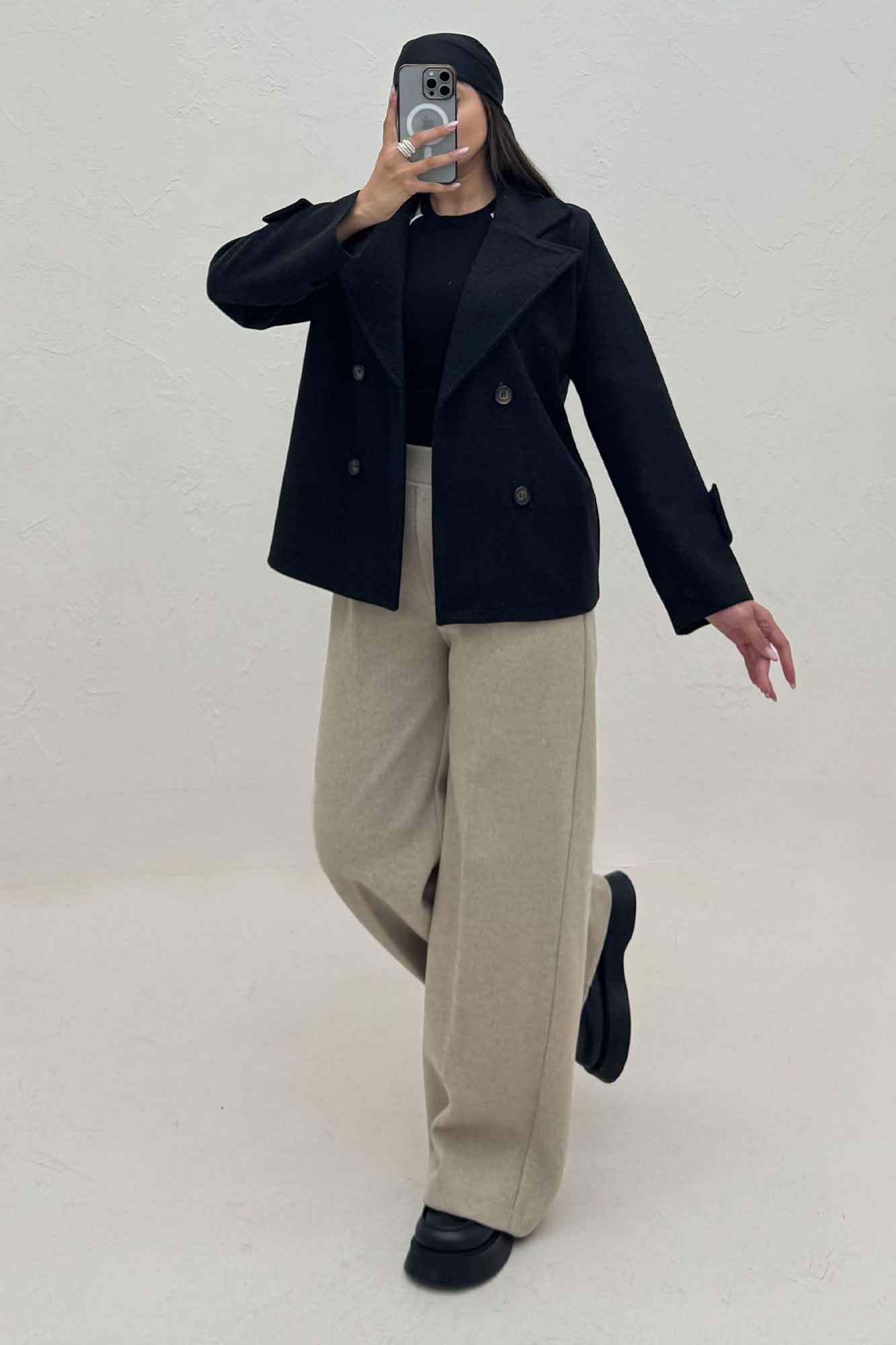 پالتو فوتر یقه انگلیسی پهن ADRIAN