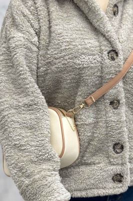 کت کوتاه تدی سر آستین دکمه