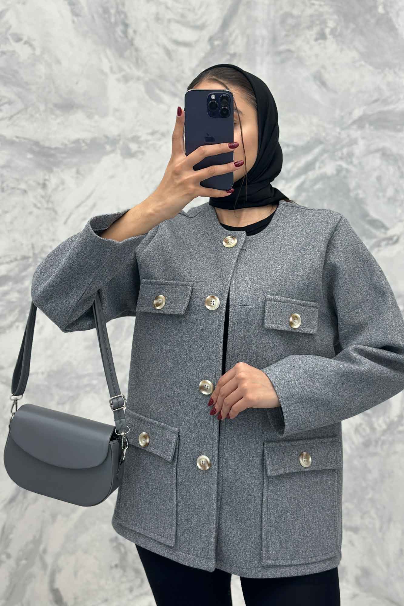 کت یقه گرد فوتر چهار جیب QUEEN